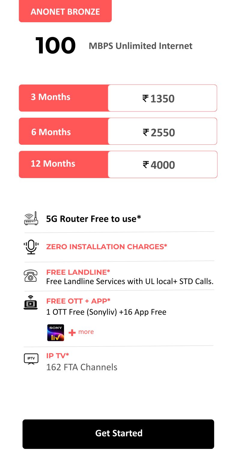 ANONET Bronze 100Mbps UL