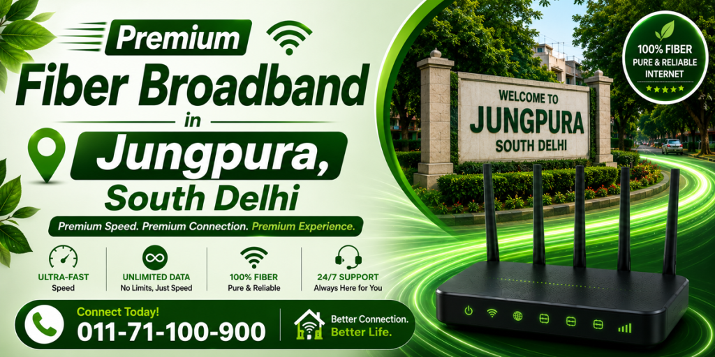 Premium Fiber Broadband in Jungpura, South Delhi