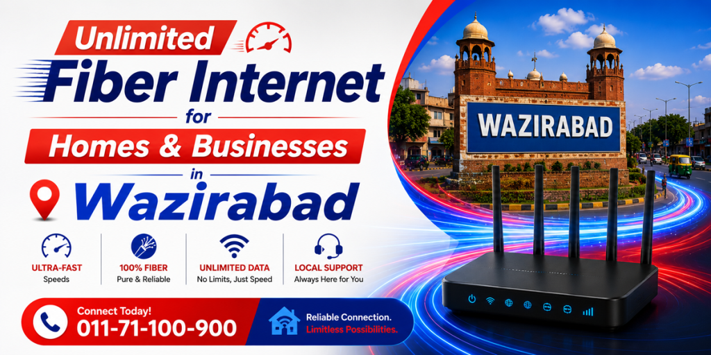 Unlimited Fiber Internet for Homes & Businesses in Wazirabad